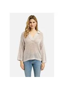 Smith & Soul V-Ausschnitt-Pullover SMITH & SOUL, Damen, Gr. S, beige (sand), Strick, Material: 50% Baumwolle, 50% Polyacryl, unifarben, regular fit normal, V-Ausschnitt, eingesetzt gerader Abschluss, Pullover