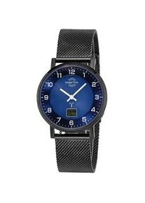 Funkuhr MASTER TIME "Advanced", schwarz (schwarz, dunkelblau), Armbanduhren, Damen, Funkuhr, Armbanduhr, Quarzuhr, Damenuhr, Datum