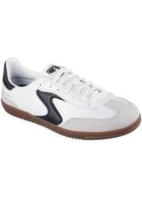 Sneaker Skechers "HOTSHOT-KICKOFF", Damen, Gr. 40, schwarz-wei&szlig; (wei&szlig;, schwarz), Lederimitat, Veloursleder, Schuhe Sneaker, Retro Sneaker, Schn&uuml;rschuh mit Textilinnenausstattung