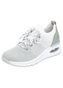 Slip-On Sneaker Remonte, Damen, Gr. 39, gr&uuml;n (mint, wei&szlig;), Lederimitat, Textil, Schuhe, Freizeitschuh, Halbschuh, Slipper mit modischem Keilabsatz