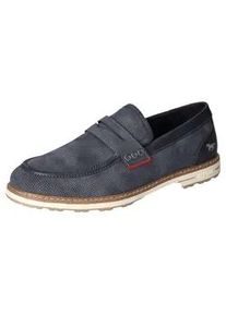 Slipper Mustang SHOES, Herren, Gr. 43, blau (dunkelblau), Lederimitat, Schuhe Slipper, Mokassin, Loafer, Sneaker mit weicher Innensohle