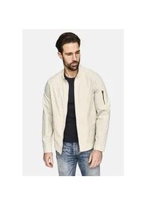 Outdoorjacke NEW CANADIAN "Cool Cotton", Herren, Gr. 56, beige (beige, lila), 70% Baumwolle, 30% Polyamid, unifarben, kurz, hoch geschlossener Ausschnitt, Jacken Outdoorjacke, mit verschlie&szlig;barer Armtasche