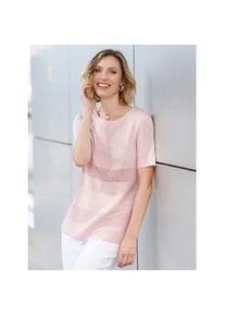 Rundhalspullover Classic Basics "Pullover", Damen, Gr. 36, rosa (hellros&eacute;, meliert), 75% Polyacryl, 25% Baumwolle, unifarben, Pullover Rundhalspullover