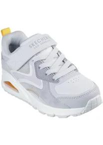 Sneaker Skechers "UNO GEN1", Damen, Gr. 28, grau (grau, gelb), Lederimitat, Schuhe Sneaker, Keil,-Schn&uuml;rschuh, Skech-Air Funktion, Gr&ouml;&szlig;enschablone zum Download