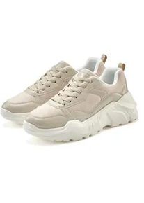 Sneaker Lascana "Turnschuhe", Damen, Gr. 40, beige, Obermaterial: 50% Lederimitat, 50% Textilmaterial. Decksohle: 100% Textilmaterial. Futter: 100% Textilmaterial. Laufsohle: 100% Synthetik, unifarben, Basic, Schuhe Modernsneaker Sneaker low, Halbschuh, Sportschuh, leichte Chunky Sohle, weiche Innensohle VEGAN