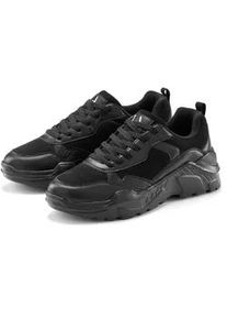 Sneaker Lascana "Turnschuhe", Damen, Gr. 38, schwarz (schwarz, schwarz), Obermaterial: 50% Lederimitat, 50% Textilmaterial. Decksohle: 100% Textilmaterial. Futter: 100% Textilmaterial. Laufsohle: 100% Synthetik, unifarben, Basic, Schuhe Modernsneaker Sneaker low, Halbschuh, Sportschuh, leichte Chunky Sohle, weiche Innensohle VEGAN