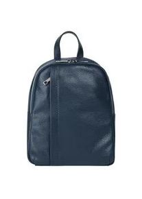 Cityrucksack Samantha Look, Damen, Gr. B/H/T: 29cm x 9cm, onesize, blau, Leder, Rindsleder, Rucks&auml;cke Cityrucksack, Echt Leder, Made in Italy