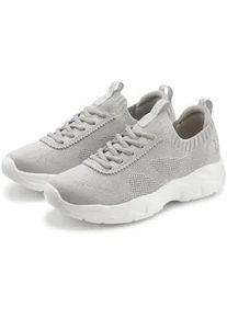 Sneaker Lascana ACTIVE "Turnschuhe", Damen, Gr. 38, grau (hellgrau), Obermaterial: 50% Lederimitat, 50% Textilmaterial. Decksohle: 100% Textilmaterial. Futter: 100% Textilmaterial. Laufsohle: 100% Synthetik, Mesh, unifarben, Basic, Schuhe Sneaker, ultraleicht und bequem zum Reinschl&uuml;pfen mit Zierschn&uuml;rung VEGAN