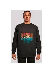 Sweatshirt F4NT4STIC "Berg Sonnenuntergang Retro", Herren, Gr. 4XL, schwarz, Obermaterial: 50% Baumwolle, 50% Polyester, regular fit, Rundhals, ohne B&uuml;ndchen, Sweatshirts Sweatshirt, Premium Qualit&auml;t