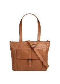 SPIKES & SPARROW Shopper SPIKES & SPARROW, Damen, Gr. B/H/T: 30cm x 23cm x 7cm onesize, braun (cognac), Leder, leicht gl&auml;nzend, unifarben, Taschen Shopper, echt Leder