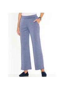 Jerseyhose Classic Basics, Damen, Gr. 56, Normalgr&ouml;&szlig;en, blau (marine, wei&szlig;, gemustert), 97% Polyester, 3% Elasthan, gemustert, mehrfarbig, lang, Hosen Jerseyhose