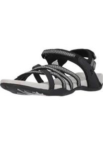 Sandale CRUZ "Aarhus", Damen, Gr. 39, schwarz-wei&szlig; (schwarz, wei&szlig;), Polyurethane, Schuhe Sandale, mit praktischem Klettverschluss