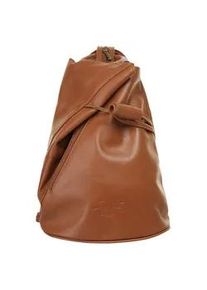 Cityrucksack Samantha Look, Damen, Gr. B/H/T: 34cm x 25cm x 13cm, onesize, braun (cognac), Leder, Rindsleder, unifarben, Rucks&auml;cke Cityrucksack, echt Leder, Made in Italy
