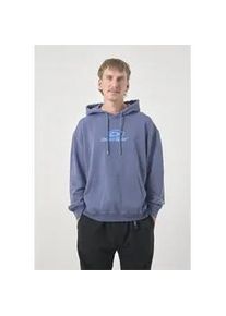 Kapuzensweatshirt Cleptomanicx "Classic Hooded Delivering", Herren, Gr. S, blau, 100% Baumwolle, bedruckt, normal, ohne Ausschnitt, Sweatshirts, Locker geschnitten