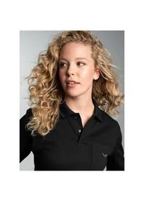 Poloshirt TRIGEMA "TRIGEMA Poloshirt mit Brusttasche", Damen, Gr. 4XL, schwarz, Piqu&eacute;, 100% Baumwolle, Basic, ohne Ausschnitt, Shirts