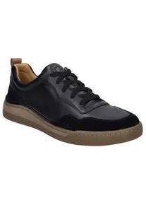 Sneaker Josef Seibel "Cleve 01", Herren, Gr. 40, schwarz, Leder, Schuhe Sneaker, Freizeitschuh, Retro Sneaker, Schn&uuml;rschuh mit Schuhweite weit