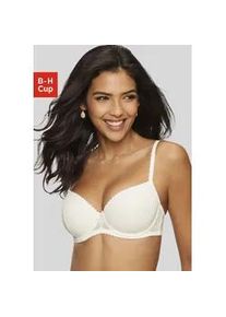 Schalen-BH Lascana "Luciana", Damen, Gr. 90, Cup G, beige (creme), Spitze, Obermaterial: 89% Polyamid, 11% Elasthan, BHs Schalen-BH, aus zarter Spitze, Dessous