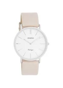 Quarzuhr Oozoo, beige, Armbanduhren, Damen, Quarzuhr, Armbanduhr, Damenuhr, Lederarmband, analog