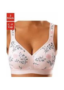 Soft-BH Petite Fleur, Damen, Gr. 85, Cup F, rosa (ros&eacute;, bedruckt, wei&szlig;), Jersey, Obermaterial: 90% Baumwolle, 10% Elasthan, BHs Soft-BH, ohne B&uuml;gel aus sanfter Baumwolle, Topseller