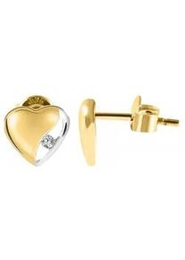 Adelia&acute;s Paar Ohrh&auml;nger ADELIA ́S "Damen Ohrstecker aus Gold 333 mit Herz und Zirkonia", silber, Ohrringe, Damen, Damen, Gelbgold 333 Gold, Gelbgold 333, Gold