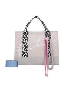 Schultertasche Fritzi aus Preussen "Tote Bag Limited Summer Leo Sand", Damen, Gr. B/H/T: 40cm x 29,5cm x 40cm, beige, Baumwollmischung, mehrfarbig, Taschen Schultertasche, mit abnehmbarer Kordel