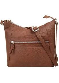Umh&auml;ngetasche Betty Barclay, Damen, Gr. B/H/T: 29cm x 21cm x 10cm onesize, braun (cognac), Leder, Strukturmuster, Taschen Umh&auml;ngetasche, echt Leder