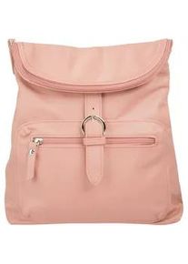 Cityrucksack FORTY, Damen, Gr. B/H/T: 28cm x 30cm x 8cm, onesize, rosa, Leder, Rindsleder, Rucks&auml;cke Cityrucksack, echt Leder, Made in Italy