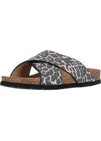 Sandale CRUZ "Musoni", Damen, Gr. 38, braun (braun, beige), Leder, Schuhe Schlappen Pantolette Sommerschuh, mit Style und Komfort