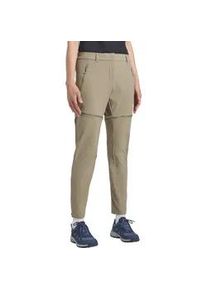 Zip-away-Hose Jack Wolfskin "HIKEOUT ZIP AWAY PANTS W", Damen, Gr. 44, Normalgr&ouml;&szlig;en, grau (stone), Obermaterial: 86% Polyamid, 14% sonstige Fasern. Futter: 100% Polyester, Hosen