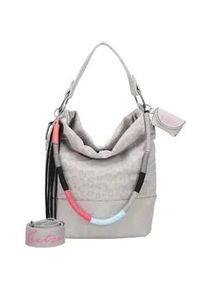 Schultertasche Fritzi aus Preussen "Olga Limited Leo Rainbow", Damen, Gr. B/H/T: 27cm x 37cm x 27cm, grau (hellgrau), Nylon, Taschen Schultertasche, mit abnehmbarem Brillenetui