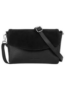 Umh&auml;ngetasche Bruno Banani, Damen, Gr. B/H/T: 24cm x 16cm x 9cm onesize, schwarz, Leder, leicht gl&auml;nzend, unifarben, Taschen Umh&auml;ngetasche, echt Leder
