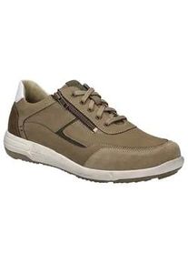 Sneaker Josef Seibel "Enrico 33", Herren, Gr. 42, bunt (sand, multi), Leder, kontrastfarbene Details, Schuhe Sneaker, Schn&uuml;rschuh, Komfortschuh, Freizeitschuh mit Rei&szlig;verschluss