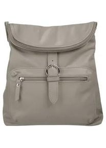 Cityrucksack FORTY, Damen, Gr. B/H/T: 28cm x 30cm x 8cm, onesize, grau, Leder, Rindsleder, Rucks&auml;cke Cityrucksack, echt Leder, Made in Italy