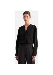 Klassische Bluse Seidensticker "Schwarze Rose", Damen, Gr. 4XL (48), schwarz, 100% Polyester, unifarben, regular fit, ohne Ausschnitt, Blusen, Tunika Uni