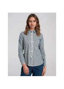 Hemdbluse Melrose, Damen, Gr. 42, blau, Web, Obermaterial: 100% Polyester, figurbetont Po-bedeckend, Blusen Hemdbluse