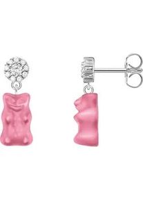Paar Ohrstecker Thomas Sabo "Thomas Sabo x HARIBO: Ohrstecker mit Goldb&auml;r", wei&szlig; (silberfarben, rosa, kristallwei&szlig;, rosa, kristallwei&szlig;), Ohrringe, Damen, Silber 925 (recycelt), mit Kristallglas, Zirkonia (synth.)