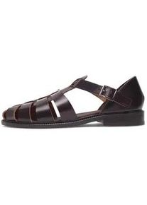 Sandale Henry Stevens "Wallace FSI", Herren, Gr. 44, rot (bordeaux), Kalbsleder, Schuhe Sandale