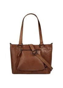 SPIKES & SPARROW Shopper SPIKES & SPARROW, Damen, Gr. B/H/T: 37cm x 26cm x 9cm onesize, braun (cognac), Leder, leicht gl&auml;nzend, unifarben, Taschen Shopper, echt Leder