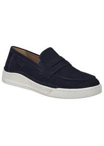Slip-On Sneaker Josef Seibel "Cleve 08", Herren, Gr. 43, blau (ocean), Leder, Schuhe, Slipper, Mokassin, Freizeitschuh mit Wechselfu&szlig;bett