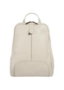 Cityrucksack Samantha Look, Damen, Gr. B/H/T: 20cm x 32cm x 6cm, onesize, beige, Leder, Rindsleder, Rucks&auml;cke Cityrucksack, echt Leder, Made in Italy