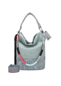 Schultertasche Fritzi aus Preussen "Olga Limited Leo Rainbow", Damen, Gr. B/H/T: 27cm x 37cm x 27cm, blau, Nylon, Taschen Schultertasche, mit abnehmbarem Brillenetui