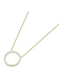 Goldkette Luigi Merano "Mittelteil Ring mit Zirkonia, Gold 375", gold, Halsketten, Damen, 45cm, Gelbgold 375, Goldkette