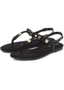 Sandale Vivance "Sommerschuh", Damen, Gr. 42, schwarz, Obermaterial: 100% Lederimitat. Decksohle: 100% Textilmaterial. Futter: 100% Lederimitat. Laufsohle: 100% Synthetik, unifarben, Schuhe Sandale, Zehentrenner, Sommerschuh, Sandalette mit raffinierten Riemchen