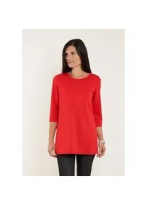 3/4-Arm-Shirt Seidel Moden "Exklusiv bei OTTO", Damen, Gr. 36, rot, Obermaterial: 50% Polyester, 45% Viskose, 5% Elasthan, unifarben, regular fit Po-bedeckend, Rundhals, Shirts 3/4-Arm-Shirt, mit 3/4 &Auml;rmeln, MADE IN GERMANY