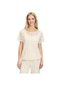 Spitzenbluse Cartoon "Damen mit &uuml;berschnittenen &Auml;rmeln", Damen, Gr. 36, gelb (eggnog), Obermaterial: 100% Baumwolle, gerade normal, Rundhals, Blusen Spitzenbluse