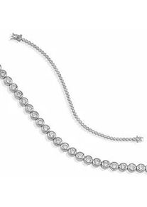 Armband dKeniz "925/- Sterling Silber Tennisarmband", silber (silber, wei&szlig;), Armb&auml;nder, Damen, 18cm, Silber 925 (Sterlingsilber), gl&auml;nzend, Armband