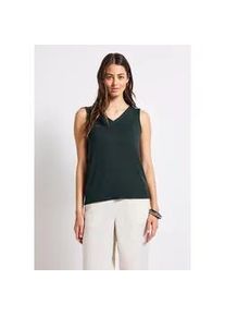 T-Shirt Street One, Damen, Gr. 44, pine grove gr&uuml;n, Stoff, 95% Viskose, 5% Elasthan, unifarben, normal normal, V-Ausschnitt, abgesteppt, Shirts T-Shirt, aus elastischem Materialmix