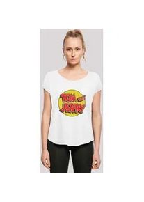 T-Shirt F4NT4STIC "Tom and Jerry TV Serie Circle", Damen, Gr. L, wei&szlig;, Obermaterial: 100% Baumwolle, regular fit, Rundhals, ohne B&uuml;ndchen, Shirts T-Shirt, Damen,Premium Merch,Lang,Longshirt,Bedruckt