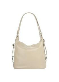 Shopper Samantha Look, Damen, Gr. B/H/T: 31cm x 29cm x 11cm onesize, beige, Leder, leicht gl&auml;nzend, unifarben, Taschen Shopper, echt Leder, Made in Italy
