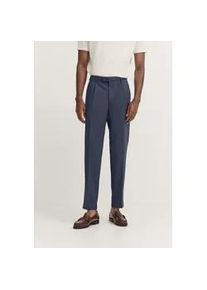 Bundfaltenhose Bugatti, Herren, Gr. 36, L&auml;nge 32, blau (380, marine), 55% Wolle, 41% Polyester, 4% Elasthan, unifarben, gerade, unten schmal, Hosen, mit Stretch und Bundfalten